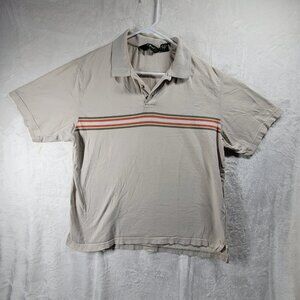 EDDIE BAUER Mens Horizontal Stripe VTG Style Short Sleeve Polo Shirt L